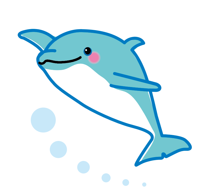 かわいいイルカ Cute Dolphin Illustration Character Characterfun