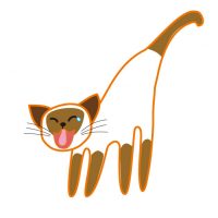かわいいシャム猫あくび　Siamese cat 2　Cute siamese cat yawning